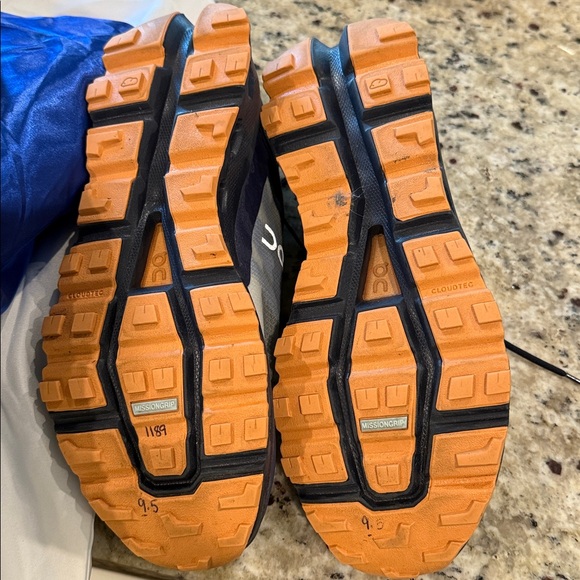 On Running Men’s Trail Shoes - Gray, Orange, Navy - Picture 4 of 4